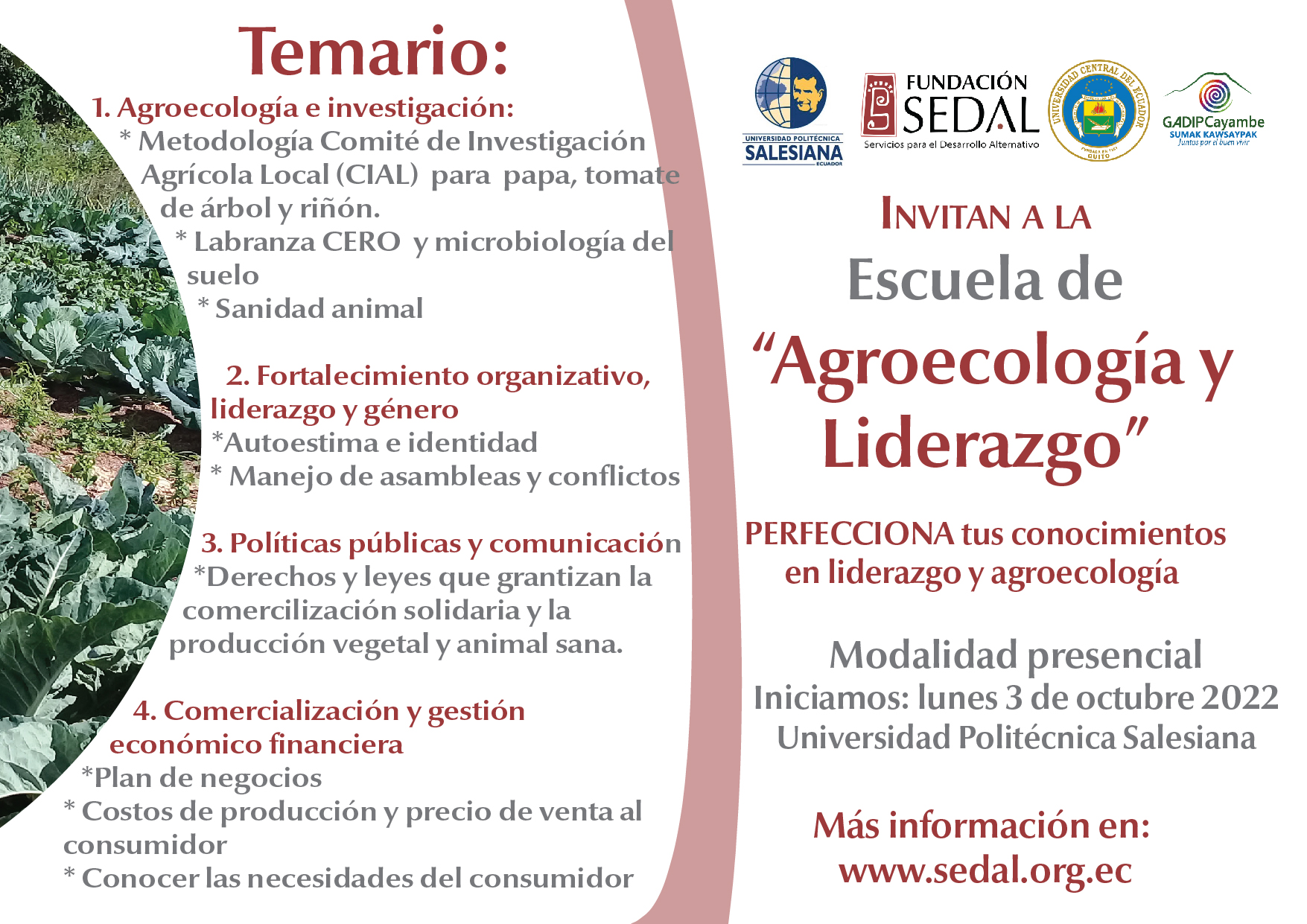 Inscripciones Abiertas Escuela Agroecolog A Y Liderazgo Sedal